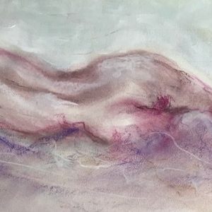 Reclining single nude figurative pastel by benjye