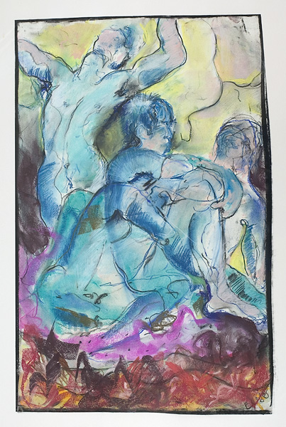 Exciting male figurative on Paper
