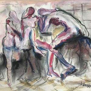 Gesture pose from live studio drawing